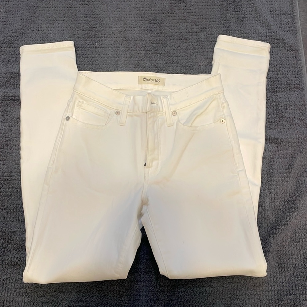 Madewell 9” High-Rise Skinny Jeans Pure White size 25